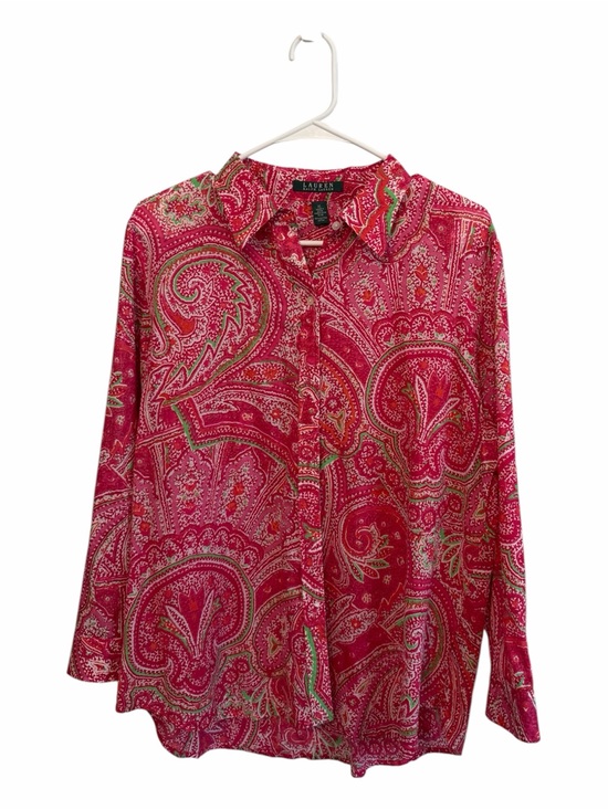 Lauren Ralph Lauren Tops - Lauren Ralph Lauren Fuchsia Paisley Button-Down Blouse